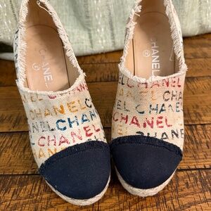 Chanel canvas heels